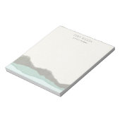 Pastel Aqua Gray Kraft Mountain Wave Torn Edge Notitieblok (Linkerzijde)