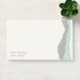 Pastel Aqua Gray Kraft Mountain Wave Torn Edge Post-it® Notes
