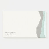 Pastel Aqua Gray Kraft Mountain Wave Torn Edge Post-it® Notes (Voorkant)