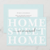 Pastel Aqua Home Sweet Home We zijn verhuisd Aankondiging (Voorkant / Achterkant)