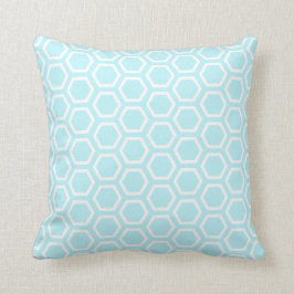 Pastel Aqua Honeycomb Patroon Kussen