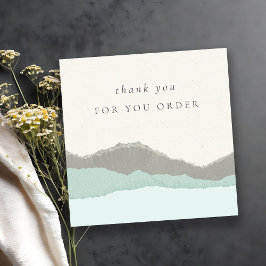 Pastel Aqua Kraft Mountain Hartelijk dank voor uw  Vierkante Visitekaartje