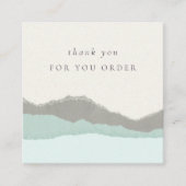 Pastel Aqua Kraft Mountain Hartelijk dank voor uw Vierkante Visitekaartje (Voorkant)