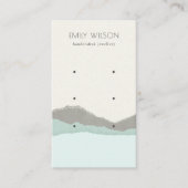 Pastel Aqua Kraft Mountain Wave 3 Earning Display Visitekaartje (Voorkant)