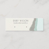 Pastel Aqua Kraft Mountain Wave Earning Display Mini Visitekaartje (Voorkant)