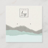 Pastel Aqua Kraft Mountain Wave Earning Display Vierkante Visitekaartje (Voorkant)