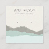Pastel Aqua Kraft Mountain Wave Earning Display Vierkante Visitekaartje (Voorkant)