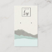 Pastel Aqua Kraft Mountain Wave Earning Display Visitekaartje (Voorkant)