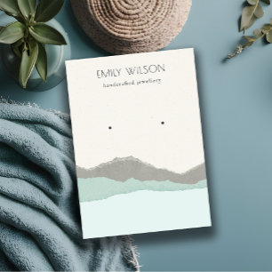 Pastel Aqua Kraft Mountain Wave Earning Display Visitekaartje