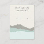 Pastel Aqua Kraft Mountain Wave Earning Display Visitekaartje (Voorkant)