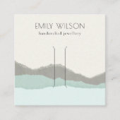 Pastel Aqua Kraft Mountain Wave Hair Clip Display Vierkante Visitekaartje (Voorkant)