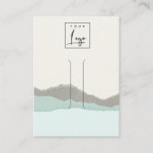 Pastel Aqua Kraft Mountain Wave Hair Clip Display Visitekaartje (Voorkant)