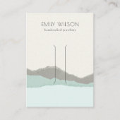 Pastel Aqua Kraft Mountain Wave Hair Clip Display Visitekaartje (Voorkant)