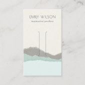 Pastel Aqua Kraft Mountain Wave Hair Clip Display Visitekaartje (Voorkant)