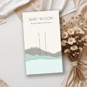 Pastel Aqua Kraft Mountain Wave Hair Clip Display Visitekaartje