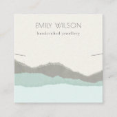 Pastel Aqua Kraft Mountain Wave Ketting Display Vierkante Visitekaartje (Voorkant)
