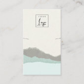 Pastel Aqua Kraft Mountain Wave Ketting Display Visitekaartje (Voorkant)