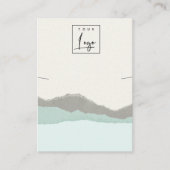 Pastel Aqua Kraft Mountain Wave Ketting Display Visitekaartje (Voorkant)