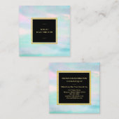 *~* Pastel Aqua Mint Blush Pink Abstract Vierkante Visitekaartje (Voorkant / Achterkant)