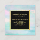 *~* Pastel Aqua Mint Blush Pink Abstract Vierkante Visitekaartje (Achterkant)