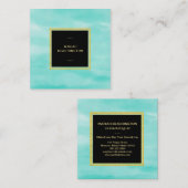 *~* Pastel Aqua Mint Zee Schuimschuim Abstract Vierkante Visitekaartje (Voorkant / Achterkant)