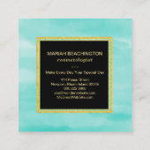 *~* Pastel Aqua Mint Zee Schuimschuim Abstract Vierkante Visitekaartje (Achterkant)