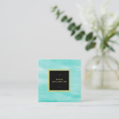 *~* Pastel Aqua Mint Zee Schuimschuim Abstract Vierkante Visitekaartje (Staand voorkant)
