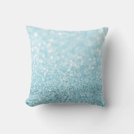 Pastel Aqua Ocean Blue Glitter Wit Delicaat Kussen
