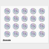Pastel Aqua Paarse iriserende kleuren Logo Ronde Sticker (Vel)