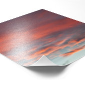 Pastel Aqua Pink Clouds Sunset 4x4 Square Foto Afdruk (Hoek)