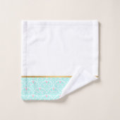 PASTEL AQUA  ROOS GOLD BATHROOM TOWEL SET BAD HANDDOEK (Wasdoekje)
