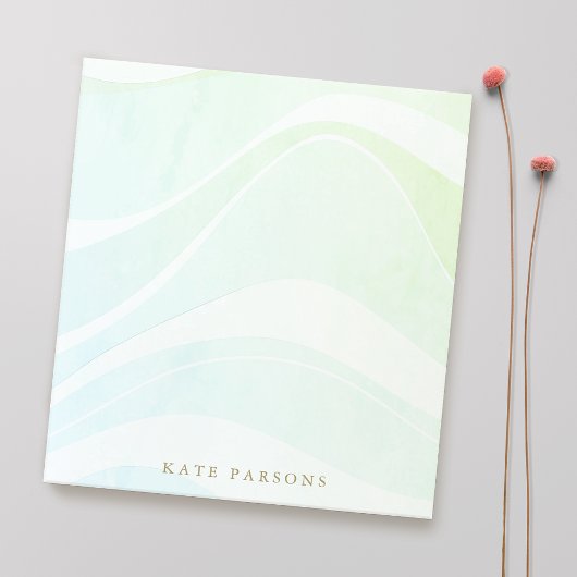 Pastel Aqua Tropical Retro Waterverf Waves Notitieblok