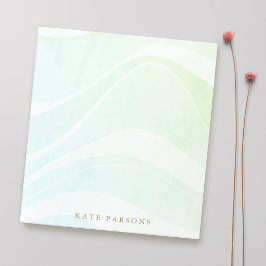 Pastel Aqua Tropical Retro Waterverf Waves Notitieblok