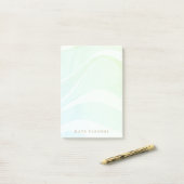 Pastel Aqua Tropical Retro Waterverf Waves Post-it® Notes (Op bureau)