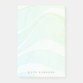 Pastel Aqua Tropical Retro Waterverf Waves Post-it® Notes (Voorkant)