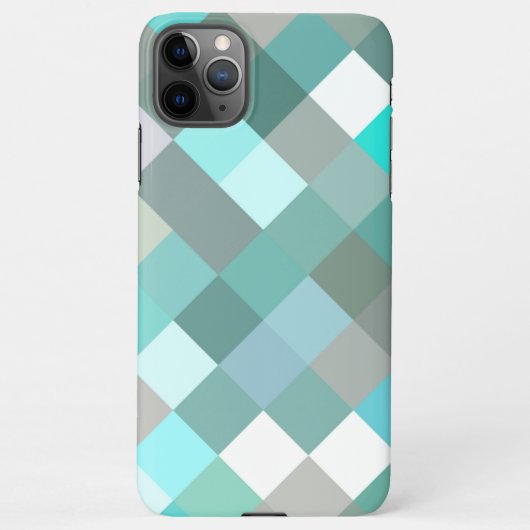 Pastel Aqua Turquoise Jade Green Pixel Block Art iPhone Hoesje (Achterkant)