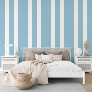 Pastel Aquamarijn Blauw Wit Strepen Patroon Behang
