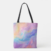 Pastel Aquarel Rainbow Liquid Pour Art Tote Bag (Achterkant)