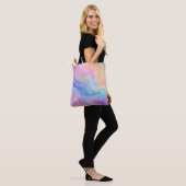 Pastel Aquarel Rainbow Liquid Pour Art Tote Bag (Op model)
