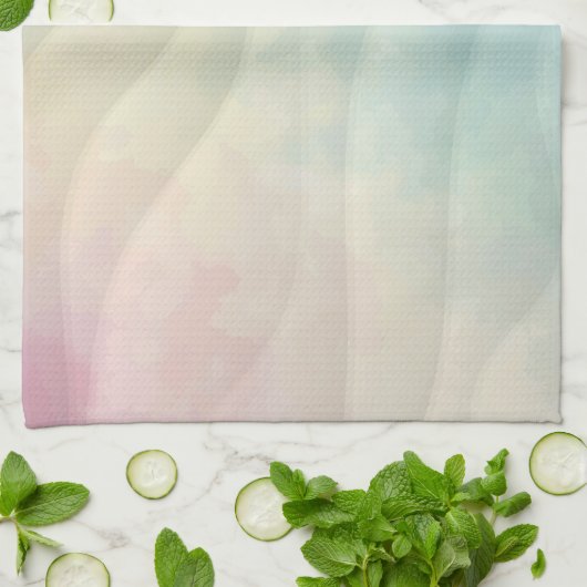 Pastel aquarel Wavy Patroon Keuken Handdoek (Gevouwen)