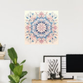 Pastel Arabesk Mandala Kunst Poster (Thuiskantoor)