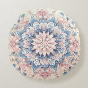 Pastel Arabesque Mandala Art Rond Kussen