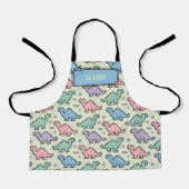 Pastel Arcade Dinosaurus Pixel Silhouetten Patroon Schort (Voorkant)