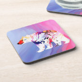 Pastel Arctic Explorer in aquarel Bier Onderzetter (Linkerzijde)