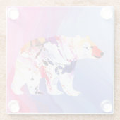 Pastel Arctic Explorer in aquarel Glazen Onderzetter (Achterkant)