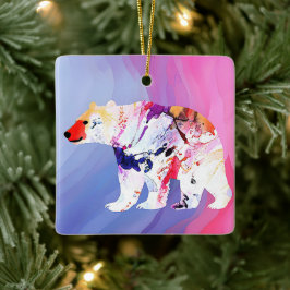 Pastel Arctic Explorer in aquarel Keramisch Ornament