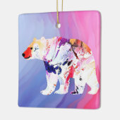 Pastel Arctic Explorer in aquarel Keramisch Ornament (Links)