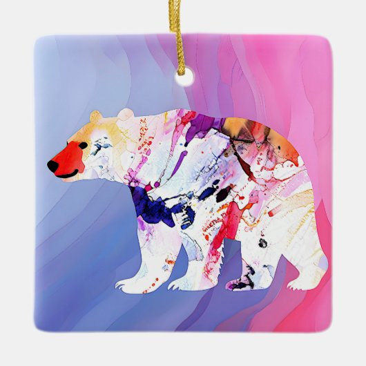 Pastel Arctic Explorer in aquarel Keramisch Ornament (Voorkant)