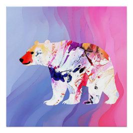 Pastel Arctic Explorer in aquarel Perfect Poster