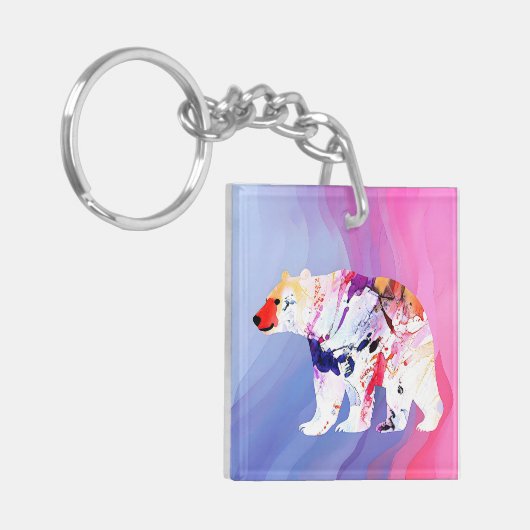 Pastel Arctic Explorer in aquarel Sleutelhanger (Voorkant Links)